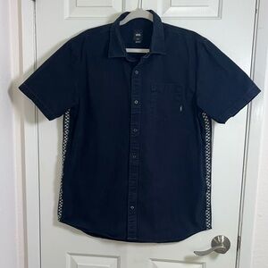 Vans Blue Casual Button Down‎ Shirt Slim Fit